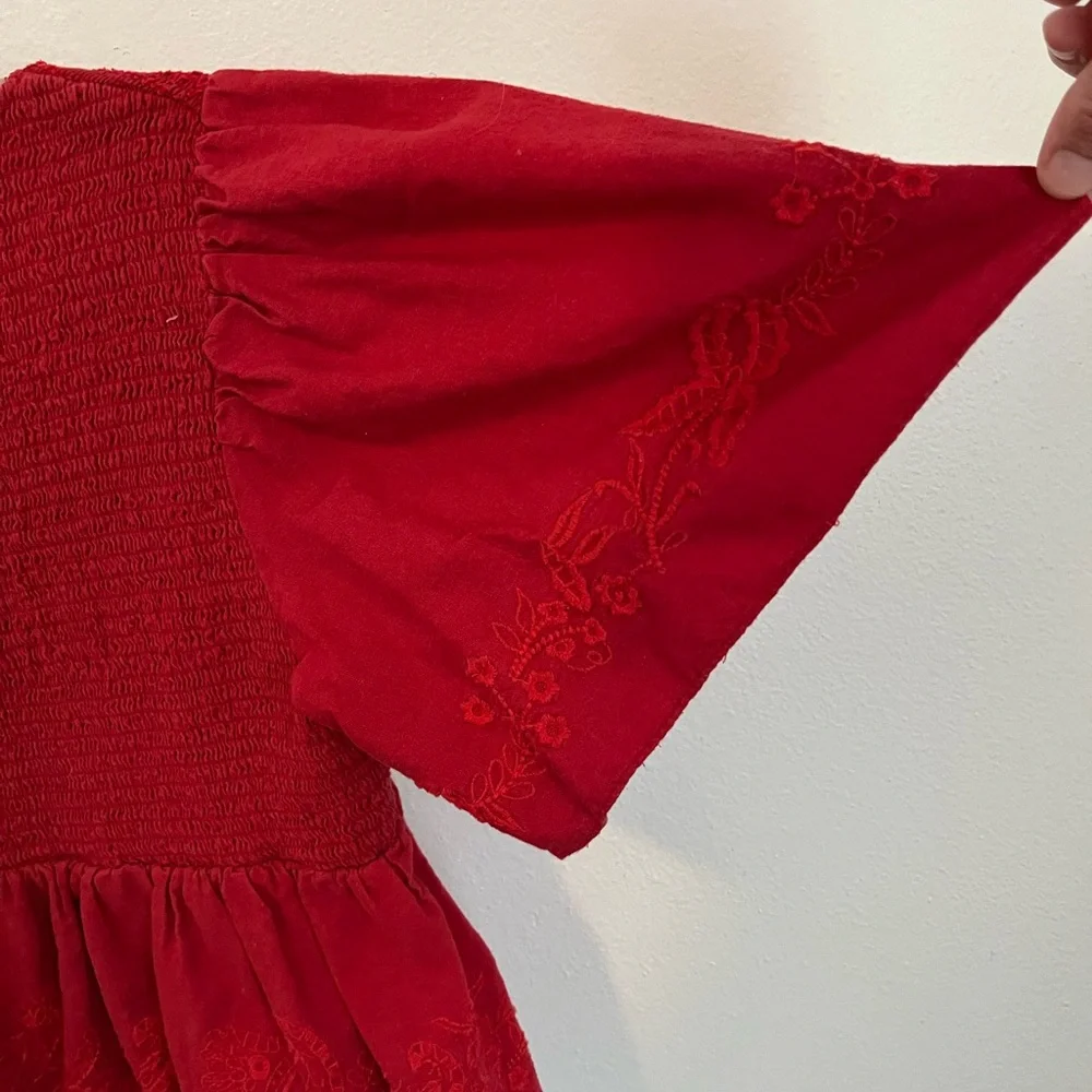 Zara Linen Crop Ruffle Top - Picture 2 of 5